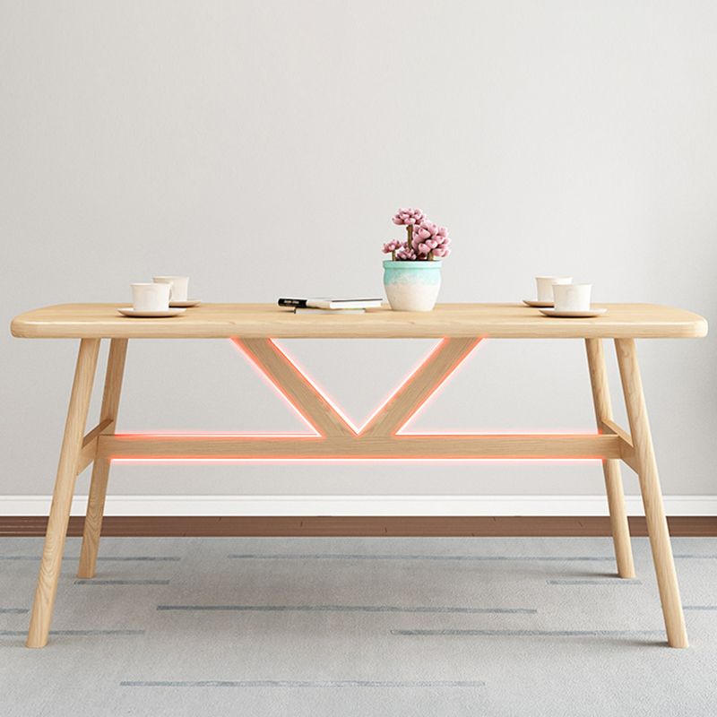 Contemporary Rectangular Dining Table with Trestle for 2-4 People