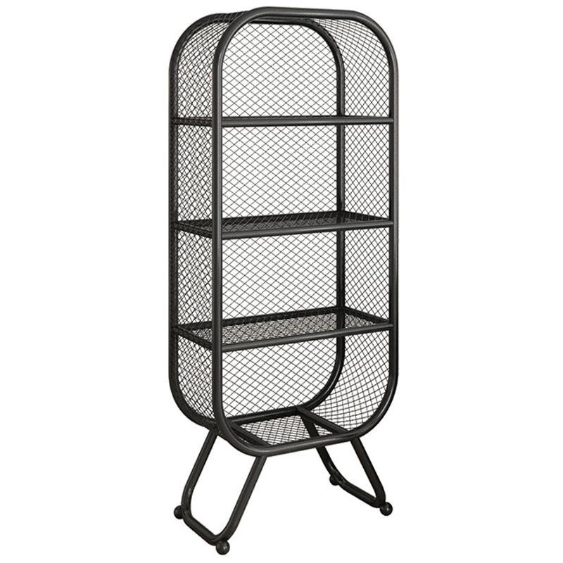 Contemporary Bookshelf Closed Back Metal Shelves Included Bookcase