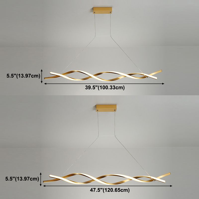 Modern Linear Chandelier Lights LED Island Pendant Lighting for Living Room Dining Room