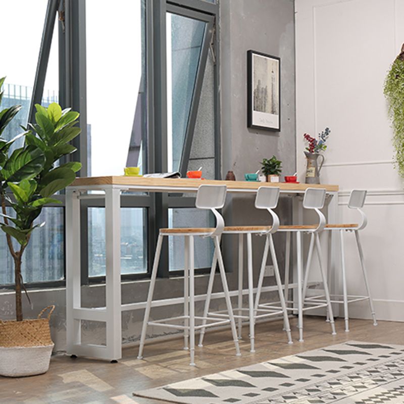 Modern Light Wood Finish 1/4/5 Pcs Bar Set with Footrest for Dining Room