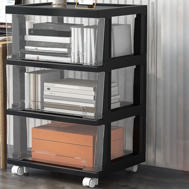 Plastic and Metal Bookshelf, Multi Tiers Contemporary Bookcase for Home Office