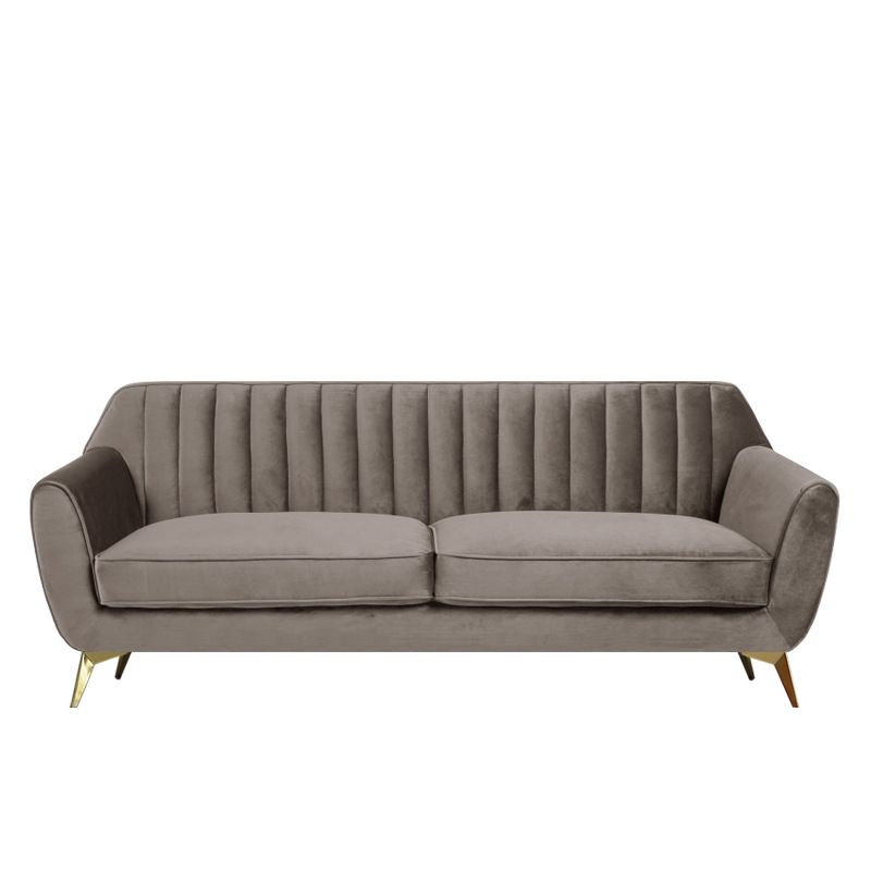 33.4"H Flared Arm Solid Color Velvet Standard Sofa for Living Room