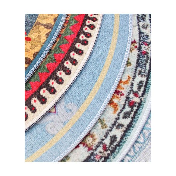 Mehrfarbiger Vintage-Teppich aus Polyester mit ethnischem Muster für den Innenbereich, rutschfester Teppich für das Wohnzimmer