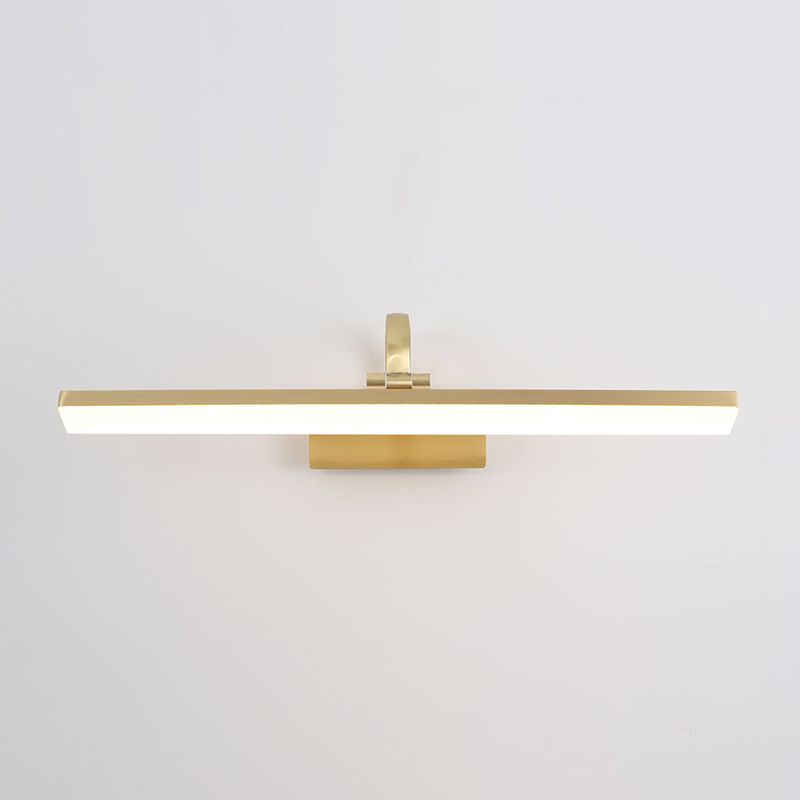 Luce murale a specchio in metallo a forma lineare moderna illuminazione montata a parete singola