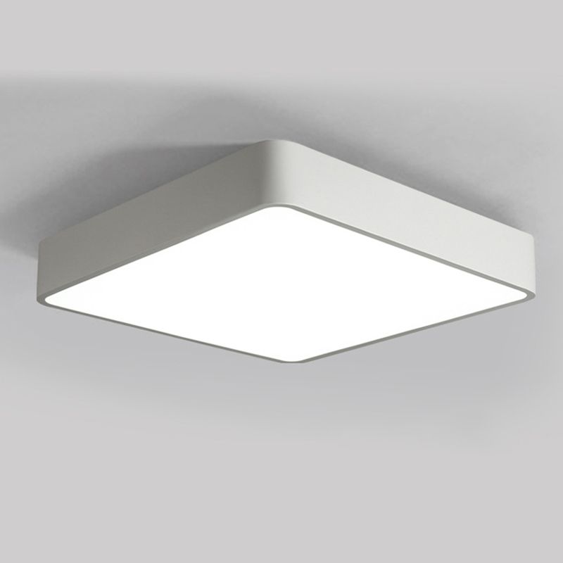 Nordic Square Flush Mount Lamp Acrylic Office LED Ceiling Light in Black/White, 16"/23.5"/39" Wide