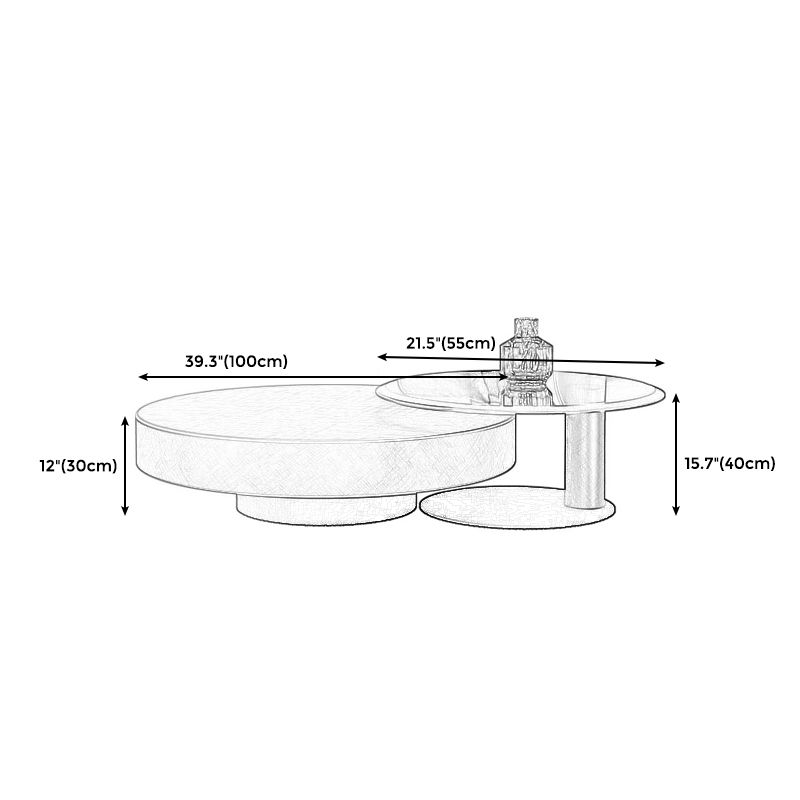 Modern Stainless Steel Solid Coffee Table Round Cocktail Table in Brass/Black