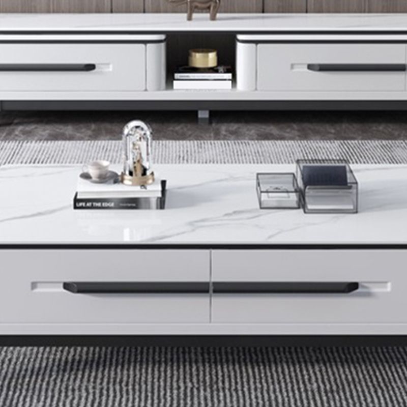 Slate Coffee or End Table with Storage Drawers Rectangle 4 Legs