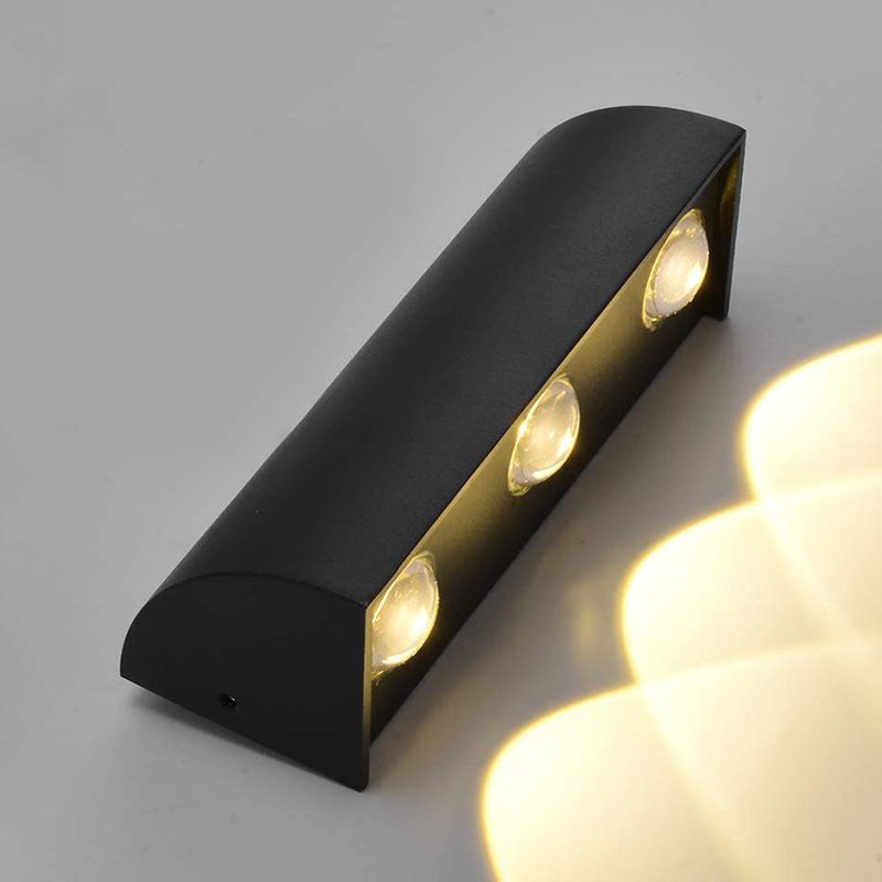 3 Lights Modern Style Wall Lamp Metal Sconces in Black for Outdoor