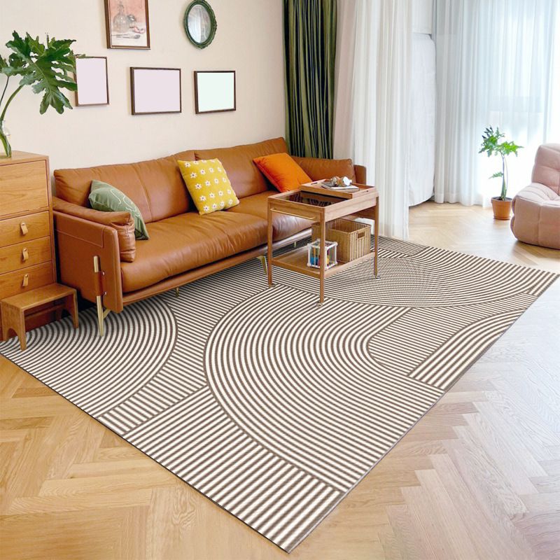 Modern Simple Striped Rug Polyester Indoor Rug Non-slip Area Carpet for Living Room
