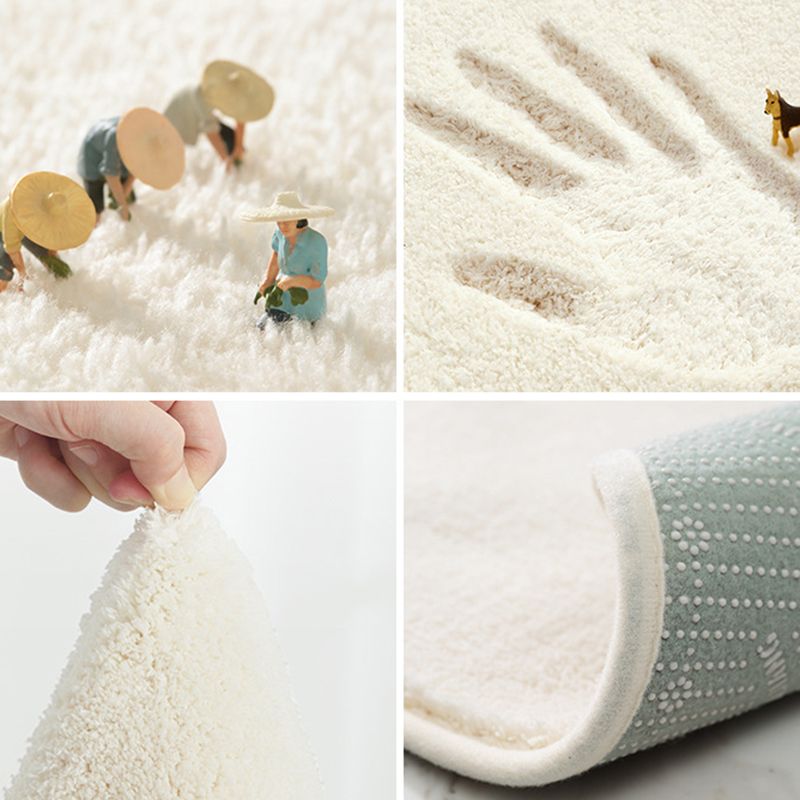 Green Leaves Carpet Polyester Nordic Carpet Washable Carpet for Living Room