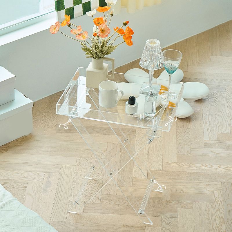 Rectangular Side Table Plastic Modernistic 20.1" W x 14.2" D x 24" H End Table