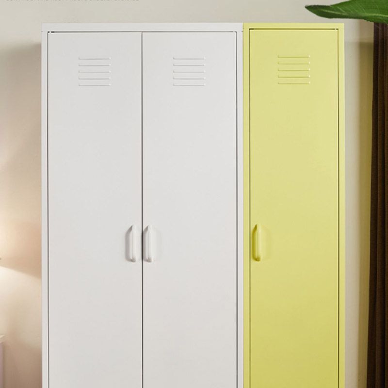 Modern Wardrobe Armoire with Adjustable Shelves Steel Wardrobe Cabinet