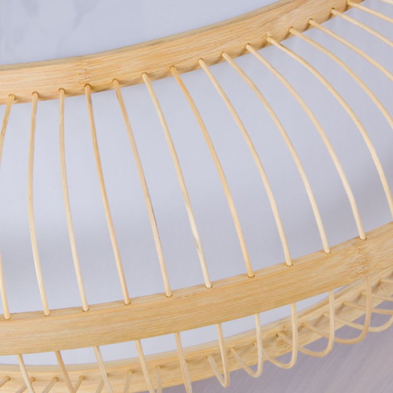 Asia Circle Flush Mount Ceiling Light Bamboo Flush Mount Lighting for Bedroom