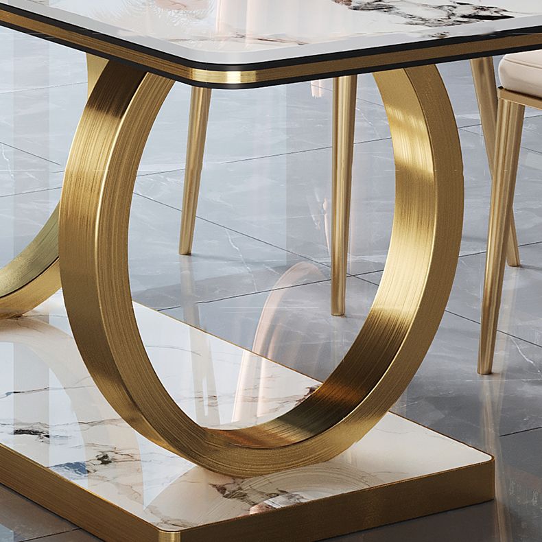 Base de caballete rectangular, muebles para el hogar, colección de comedor de acero inoxidable para comedor
