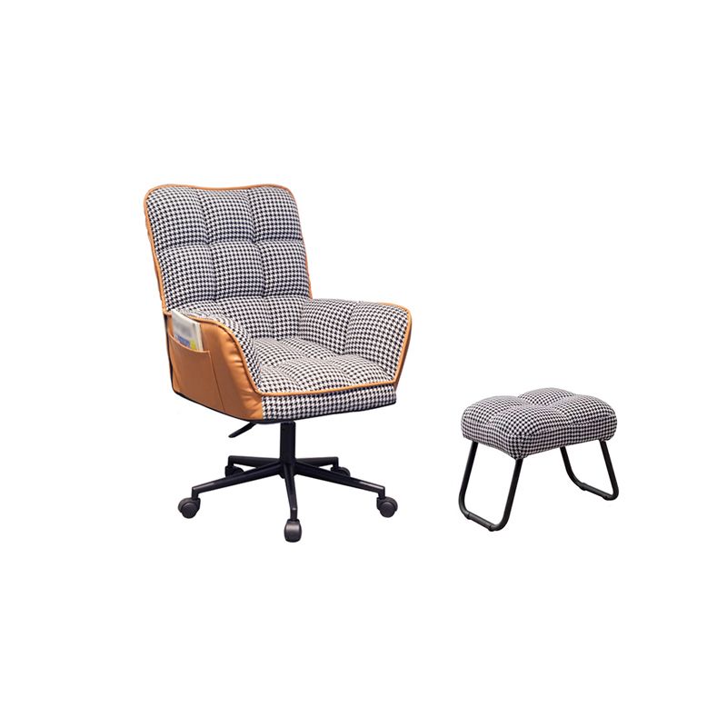 PU Leather Arm Chair 27.55" L x 25.59" W x 42.51" H Adjustable Armchair with Wheels