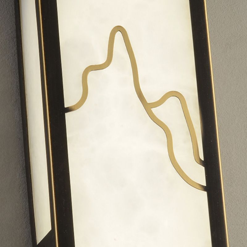 Modern Rectangular Wall Mounted Light 1-Light Metal Wall Lamp for Living Room