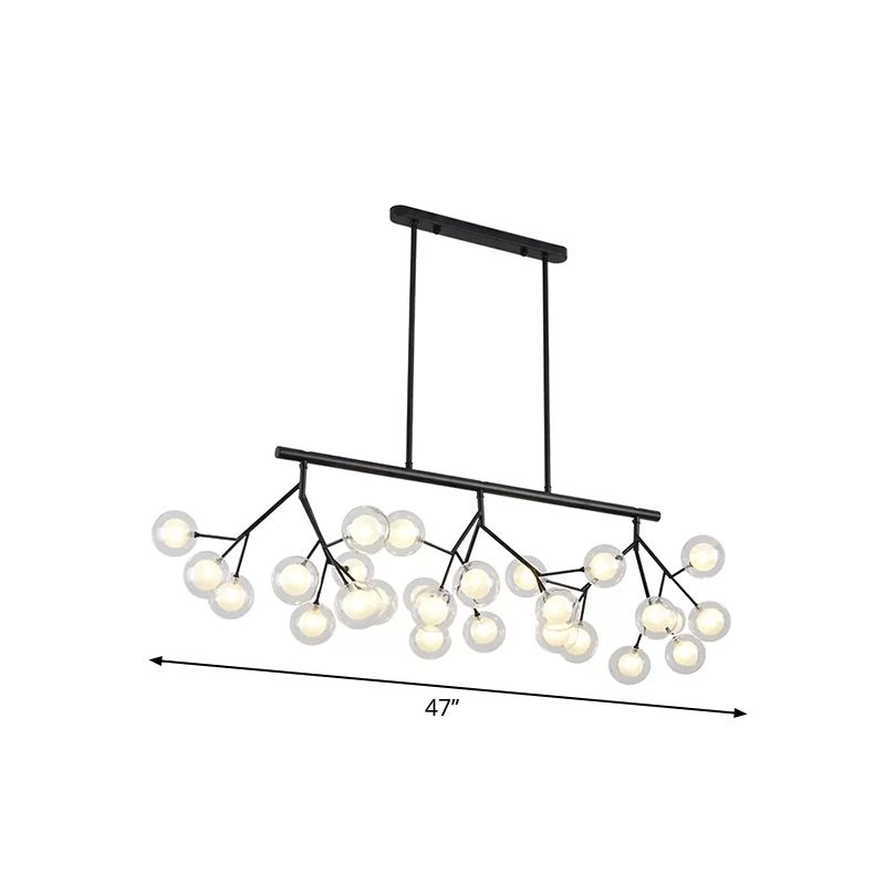 27 Bubbles Island Lighting Contemporary Metal Hanging Chandelier in Black Finish
