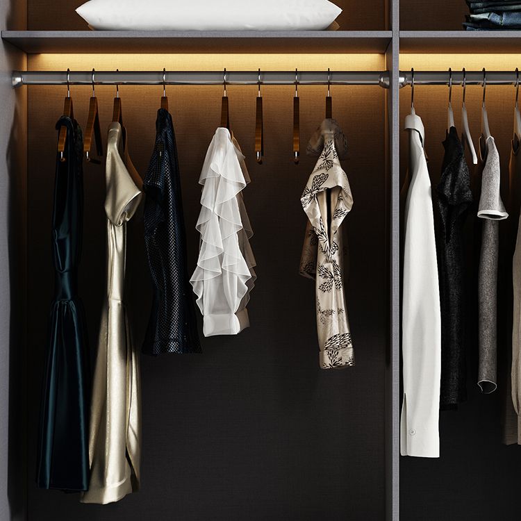 Modern Wardrobe for Home Mirrored Finish Cabinet with Glass Door