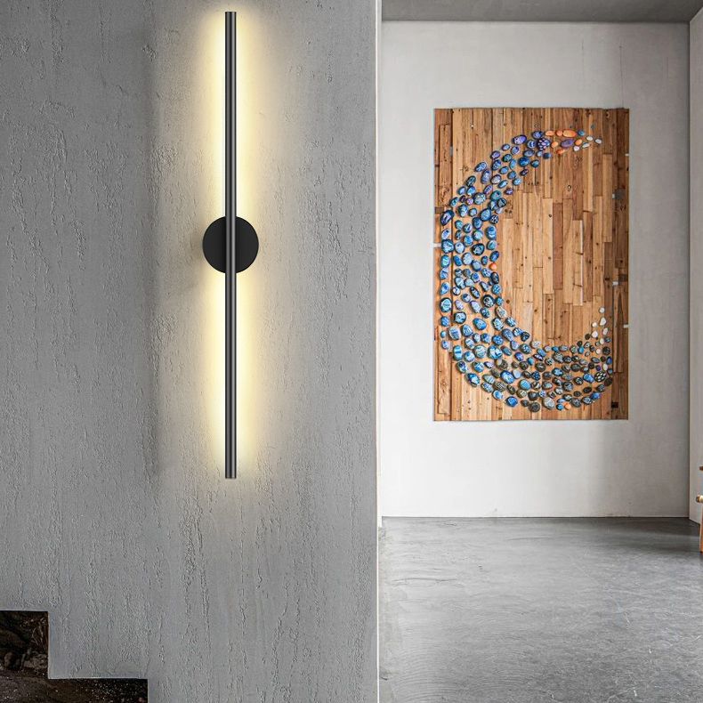 Modern Creative Linear LED Wall Light Wrought Iron Indoor Wall Lamp with Acrylic Shade