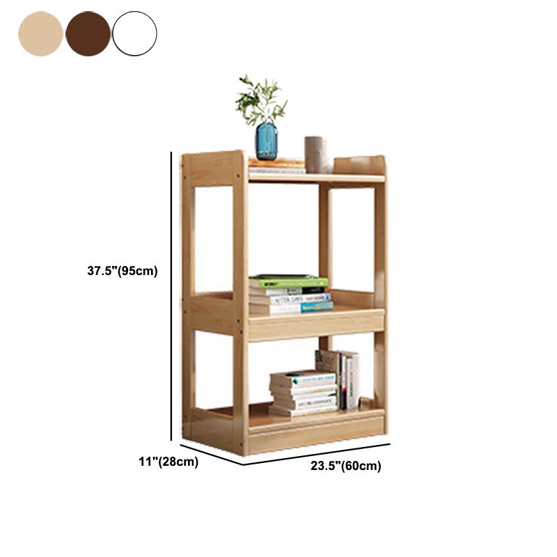 Modem Solid Wood Bookshelf Etagere Bookshelf 62.2" H X 11" W with Rectangular Shelves