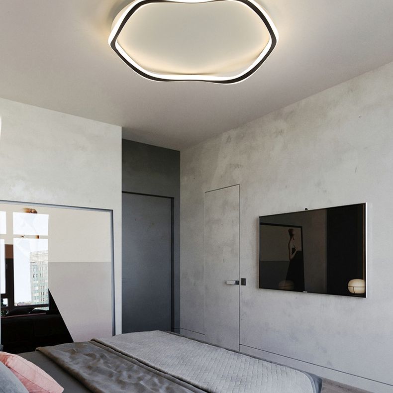 Modern Style Wave Flush Ceiling Light Metal 1-Light Flush Mount Ceiling Lighting Fixture