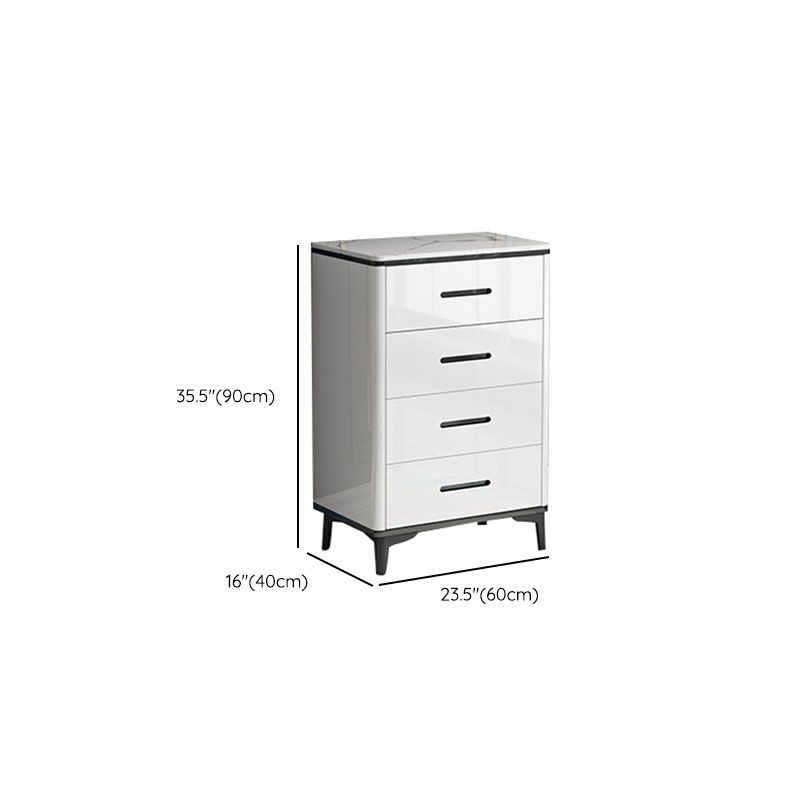 Contemporary Marble Lingerie Chest Vertical Storage Chest for Bedroom