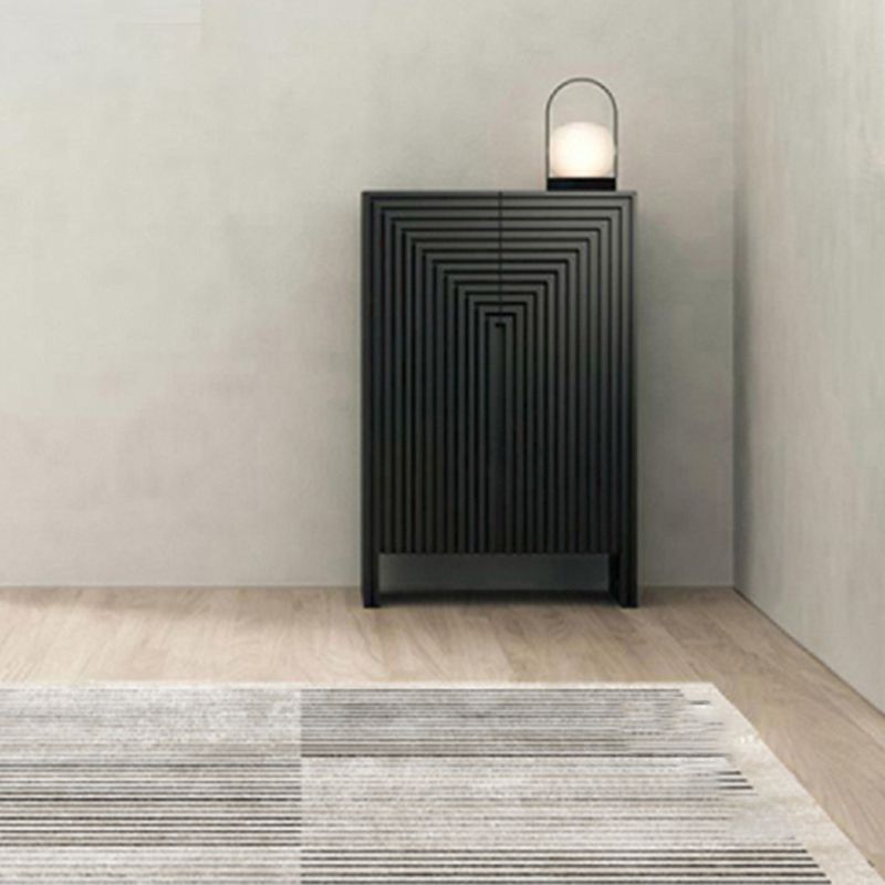 Gray Tone Stripe Rug Rectangle Stain Resistant Polyester Rug for Home Decor