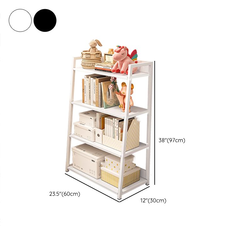 Contemporary Open Back Bookshelf Metal Book Organizer with Storage Space