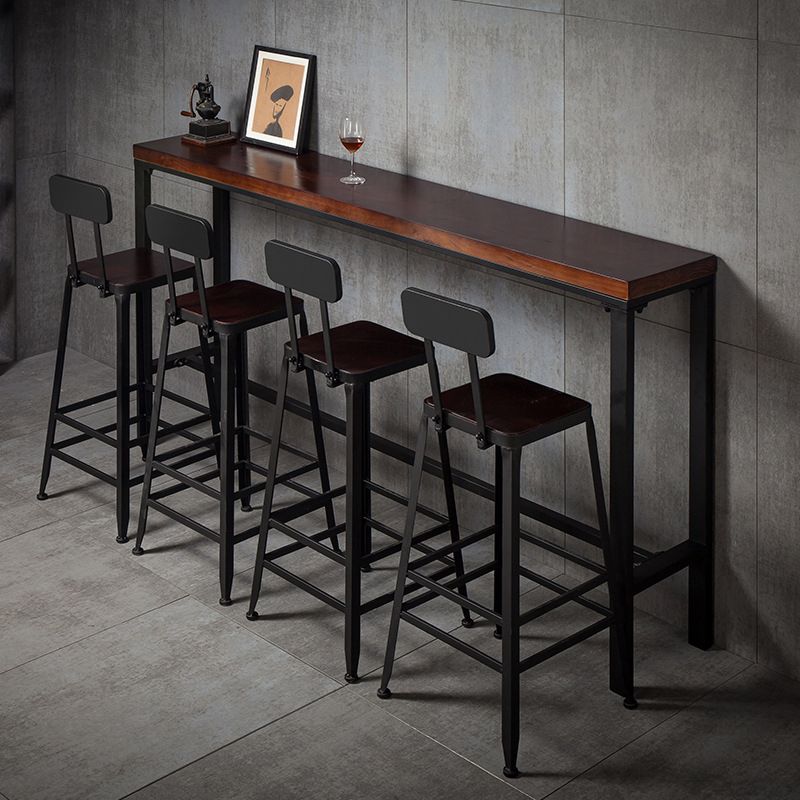 Iron Bar and Counter Stool Industrial Indoor Vintage Brown Counter Height Stools