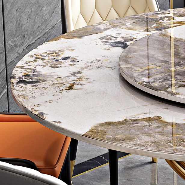 Traditional Luxury Dining Table Round Convertible Dining Table with Pedestal