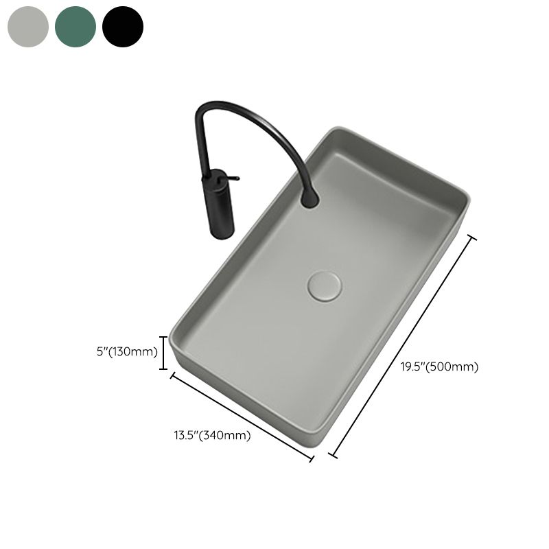 Contemporary Bathroom Sink Porcelain Rectangular Vessel Bathroom Sink