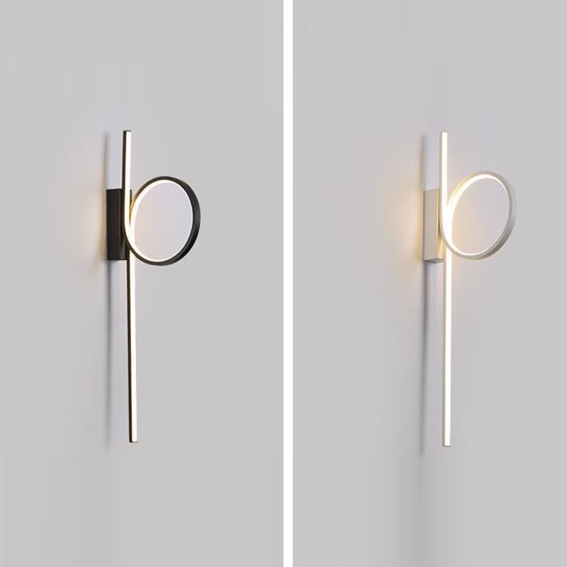 Single White/Black Contemporary Wall Mounted Sconce LED Wall Light
