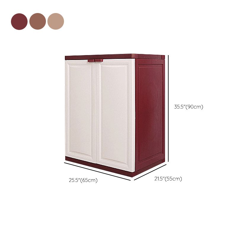 Matte Finish Hinged Door Storage Cabinet Contemporary Plastic Cabinet