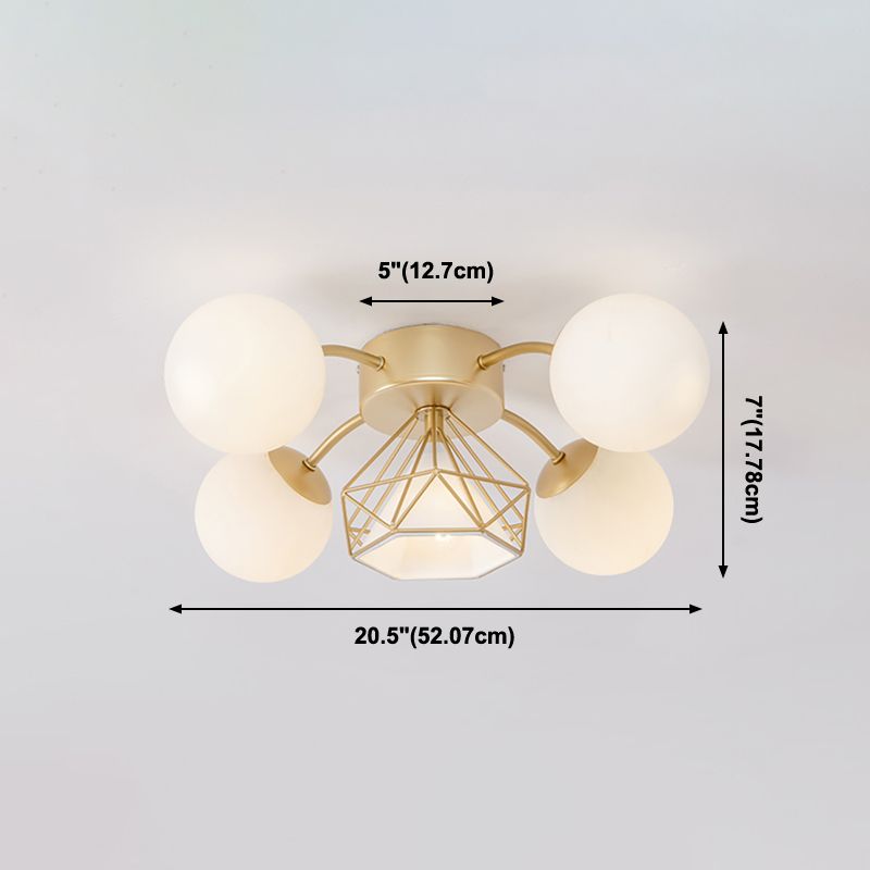 Modern Sputnik Ceiling Light Glass Shade Flush Mount Light for Drawing Room Living Room