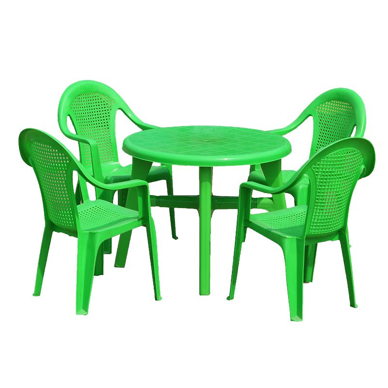 Plastic Water Resistant Patio Table Square /Round with Umbrella Hole