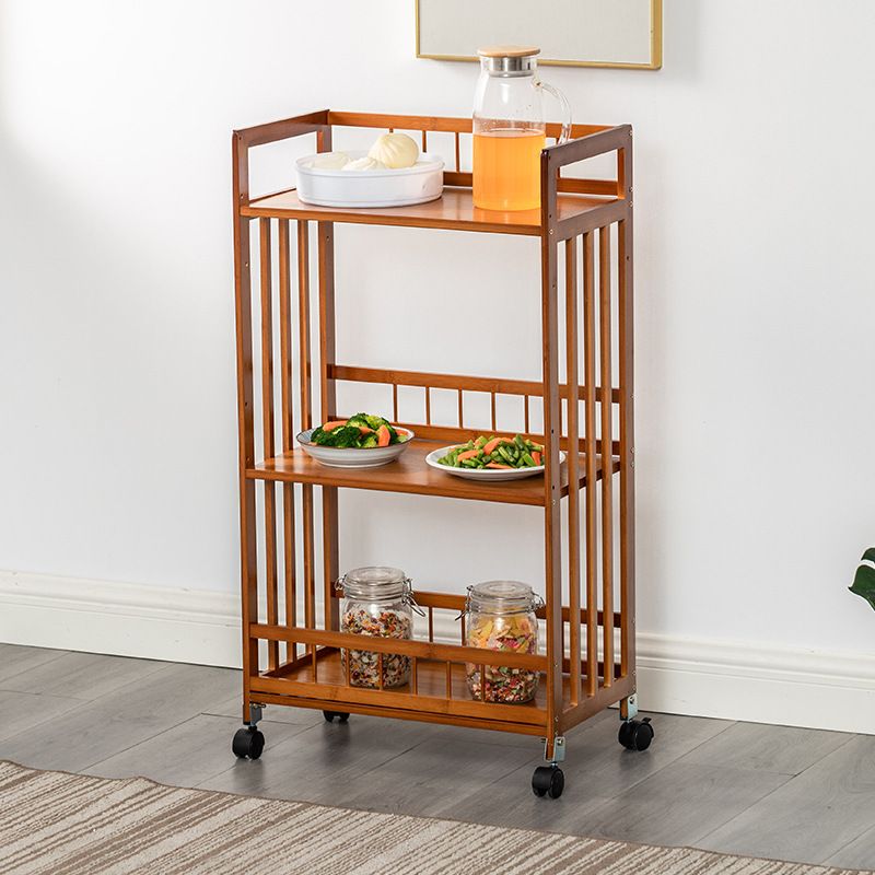 Contemporary Style Rolling Prep Table Wooden Prep Table for Restaurant