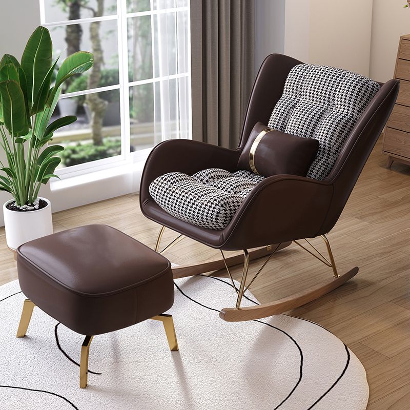 Modern Rocking Chair Pillow Detail Rocker Chair with Ottoman