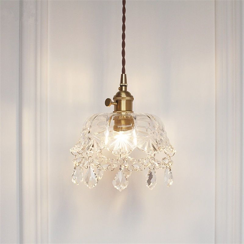 Luce a soffitto a sospensione ombreggiata Luce moderna in vetro moderno Apparecchio di illuminazione a sospensione in chiaro in chiaro