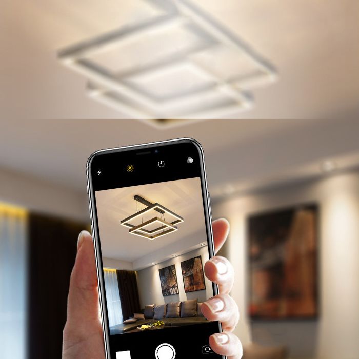 Moderne eenvoud kwadraat hanglager kroonluchter acrylhangende lamp voor woonkamer