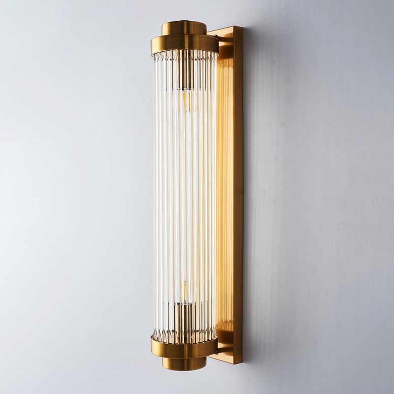 Glass Geometric Shape Sconce Light Modern-Style 2 Lights Wall Light Fixtures in Gold
