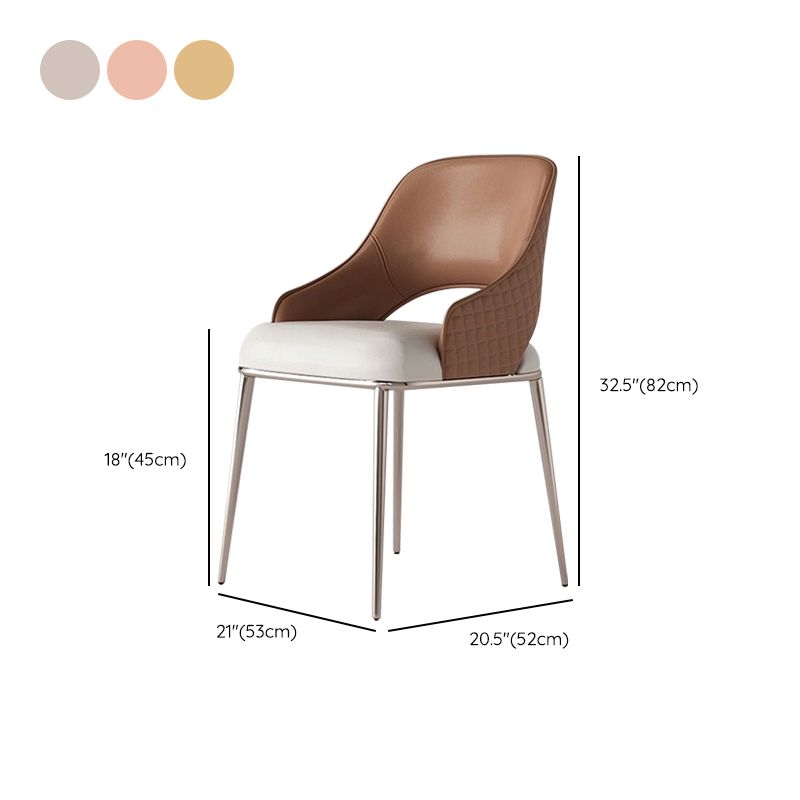 Home Kitchen Glam Dining Chair Metal Legs Upholstered Arm Chair