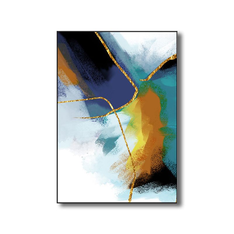 Illustration Painting Modern Style Art Abstract in Blue, Multiple Sizes Available