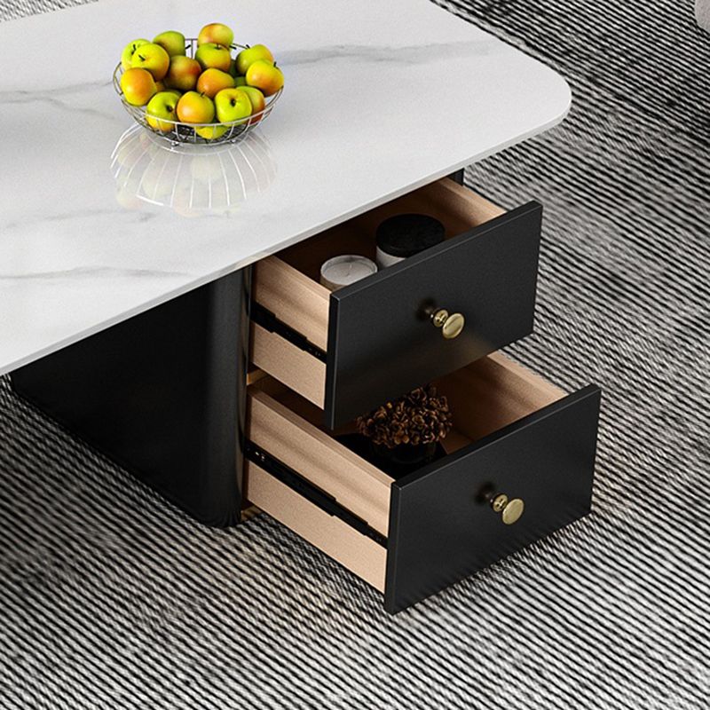 Contemporary Slate Geometric Coffee Table Standard 1 Coffee Table with Storage