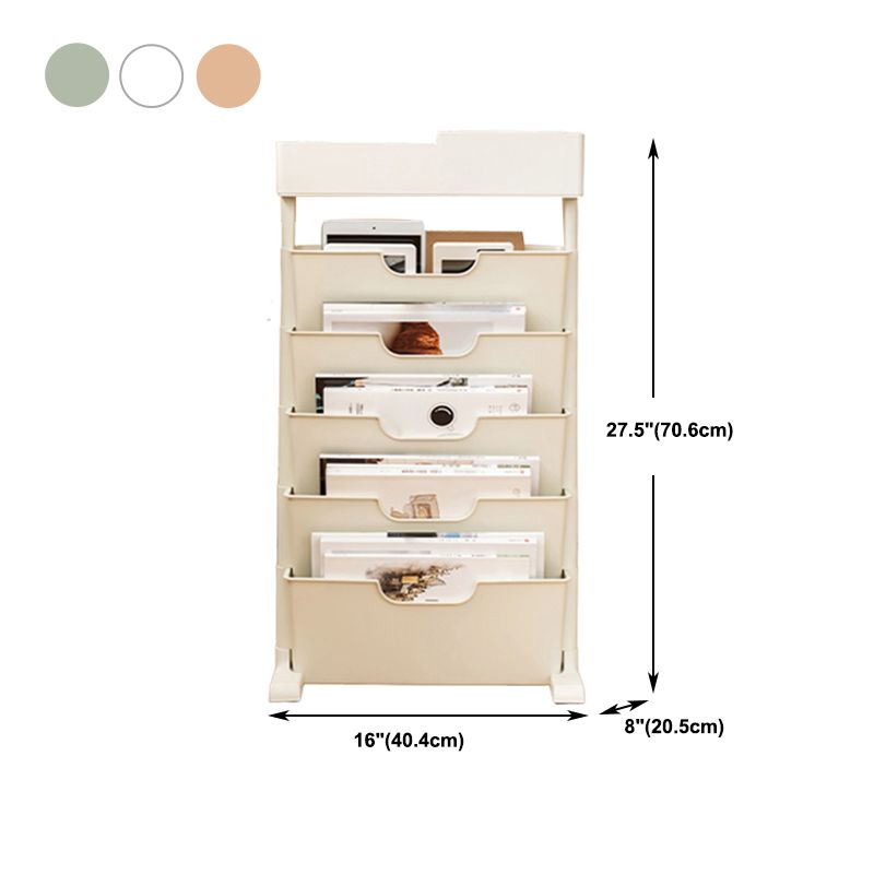 Plastic Bookshelf Contemporary Style Bookcase for Home Office