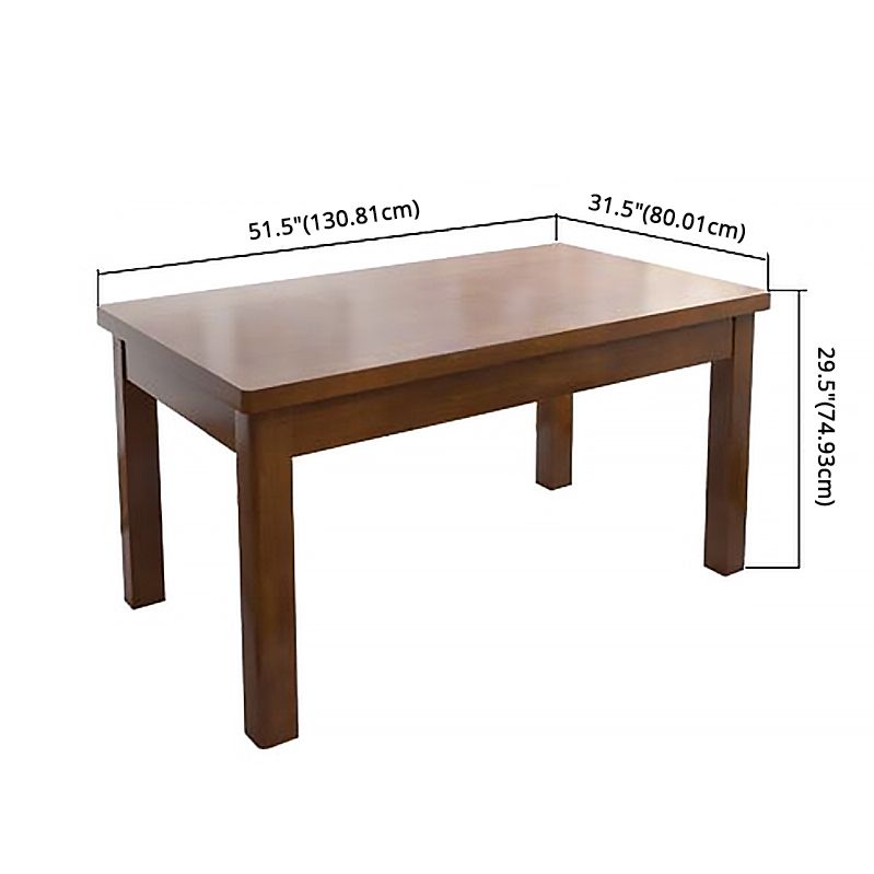 Traditional Style Standard Height Solid Wood Dining Table Rectangle Dining Room Set For Home