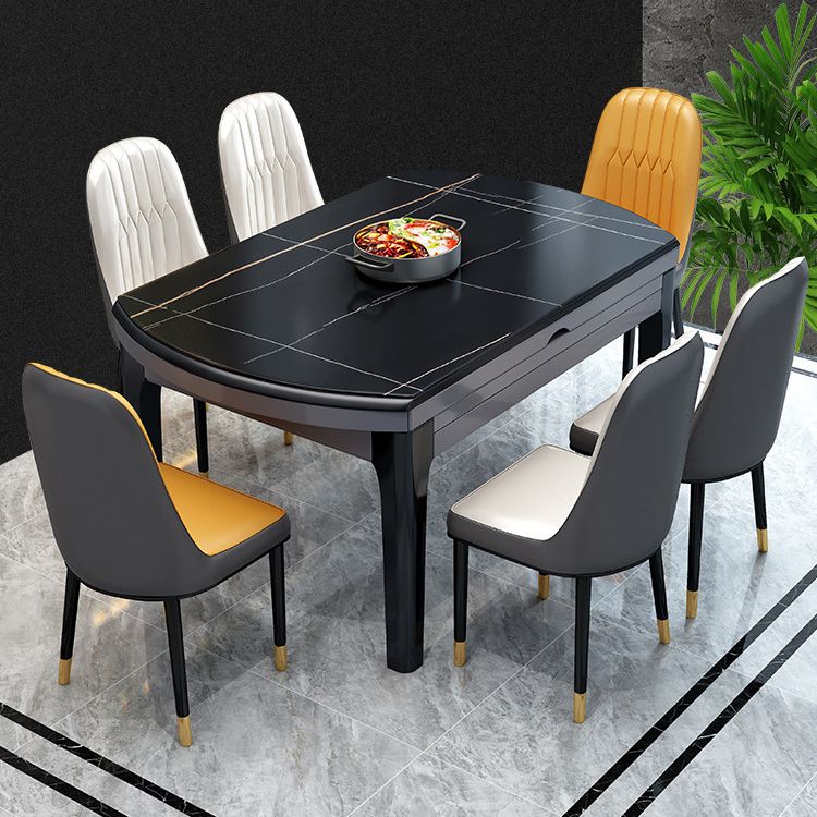 Contemporary Extendable Folding Table Solid Wood Base Table for Dining Room
