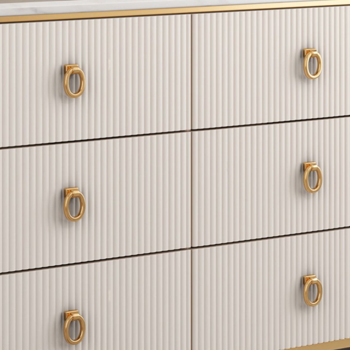 Glam Style Buffet Sideboard with Engineered Wood Drawers and Storage for Dining Room