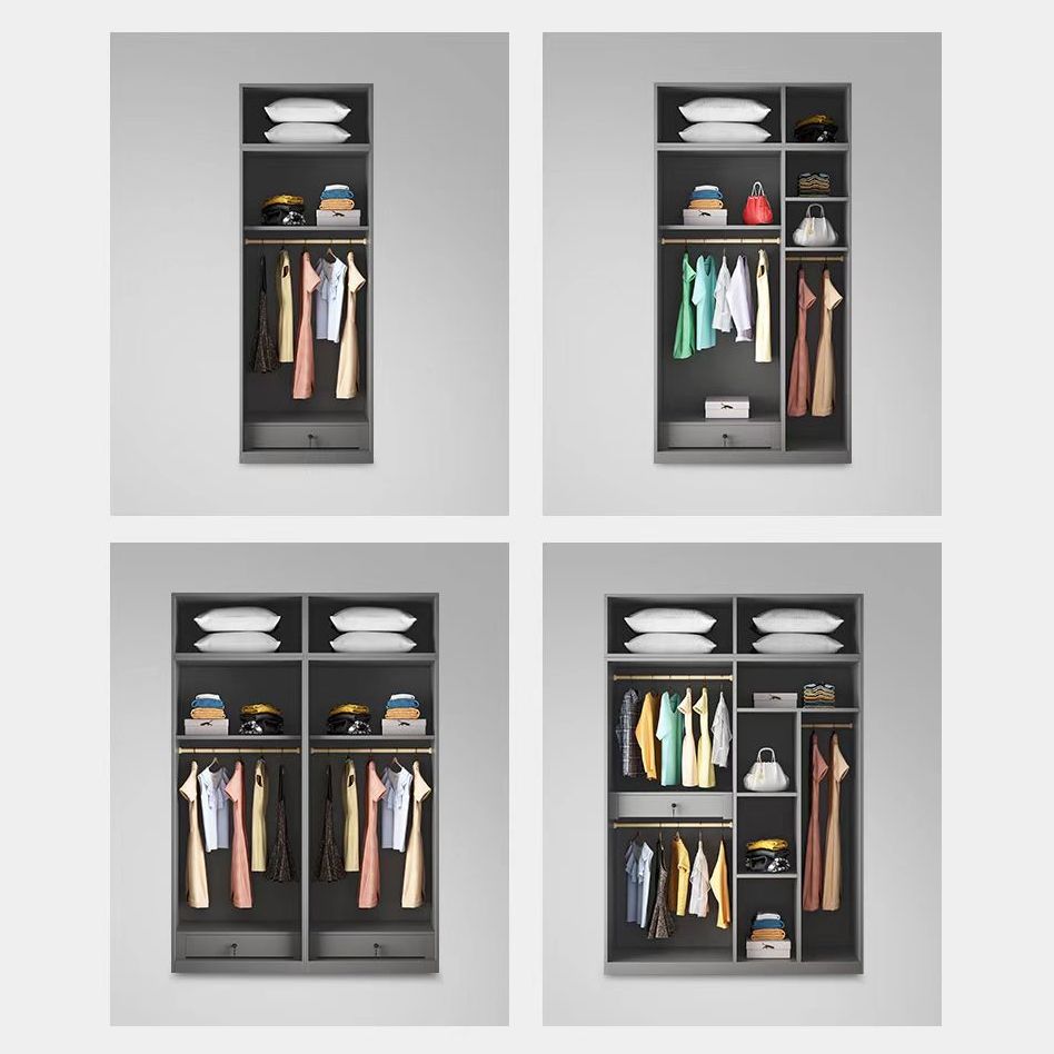 Modern Wardrobe Closet With Shelves Engineered Wood Wardrobe Armoire