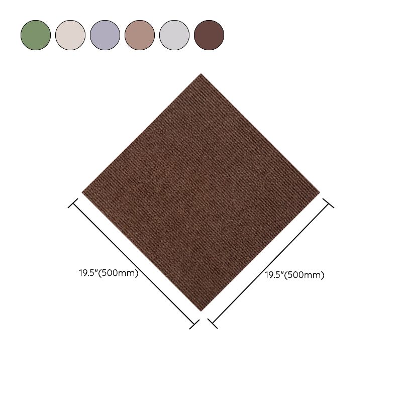 Carpet Tile Fade Resistant Solid Color Self-Stick Carpet Tiles Living Room