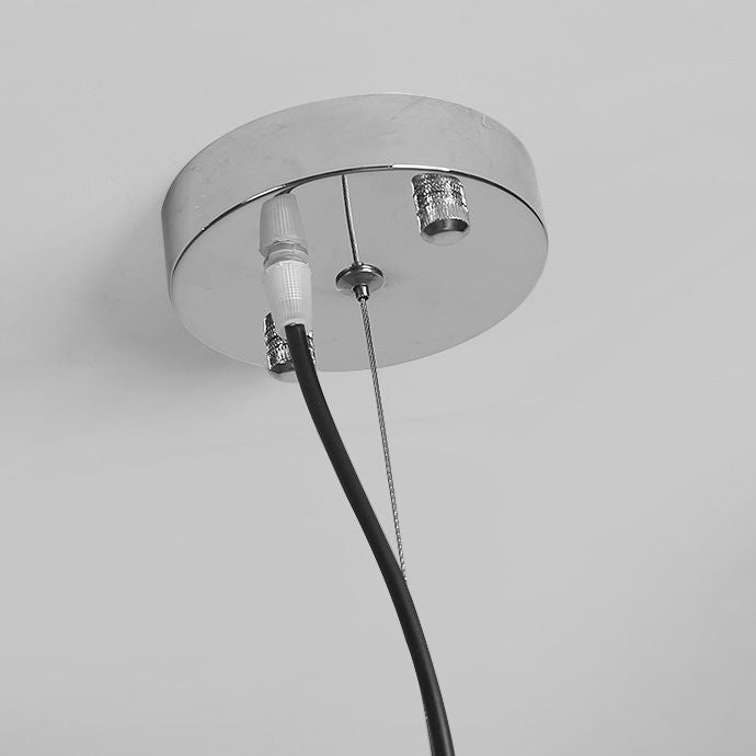 Ribbed Hanging Pendant Light Minimalist Style Resin Pendant Lighting Fixture for Dinning Room